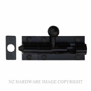 WINDSOR 5207 BLK 50MM BARREL BOLT - STRAIGHT MATT BLACK