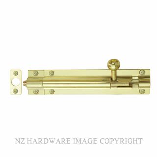 WINDSOR 5209 PB 100MM BARREL BOLT - STRAIGHT POLISHED BRASS