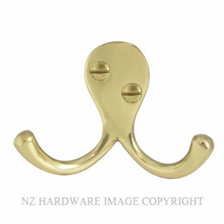 WINDSOR 5236 PB DOUBLE ROBE HOOK POLISHED BRASS