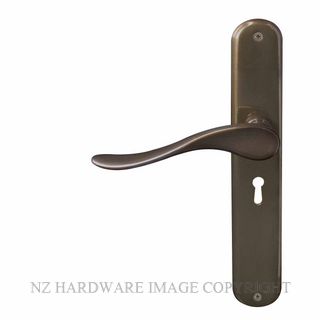WINDSOR 8168L AB HAVEN OVAL LONGPLATE STD KEYHOLE ANTIQUE BRONZE
