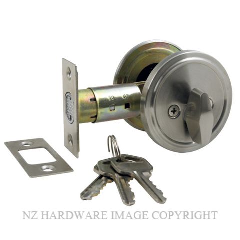 WINDSOR 9012 KEY & TURN DEADBOLT SATIN STAINLESS