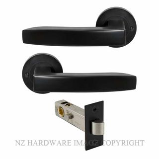 WINDSOR 9022-9052 BLK CORBEL LEVER ON ROSE MATT BLACK