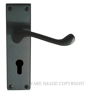 WINDSOR 3006 E48 BLK VICTORIAN LEVER LOCK - EURO 48MM MATT BLACK