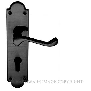 WINDSOR 3008 E48 BLK VICTORIAN LEVER LOCK - EURO 48MM MATT BLACK