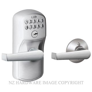 SCHLAGE FE575 ENTRY PLYMOUTH ELAN KEYPAD LOCKSET SATIN CHROME