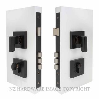 WINDSOR 1365 BLK MINI TURN ENTRANCE LOCK KIT SQUARE 60MM MATT BLACK