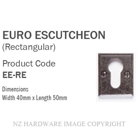 TASMAN FORGE TF ESC EURO RECTANGULAR CYLINDER ESCUTCHEON