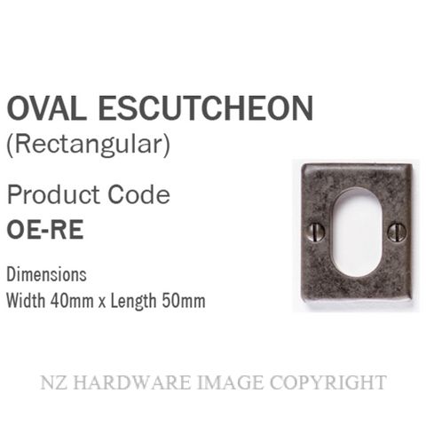 TASMAN FORGE TF ESC OVAL RECTANGULAR CYLINDER ESCUTCHEON