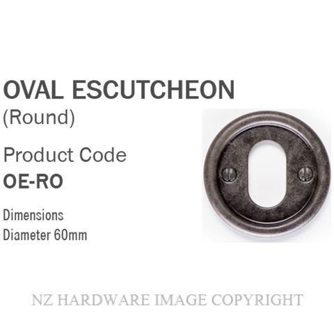 TASMAN FORGE TF ESC OVAL ROUND CYLINDER ESCUTCHEON