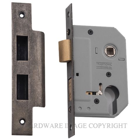 TRADCO 6154 - 6155 EURO LOCKSET RUMBLED NICKEL