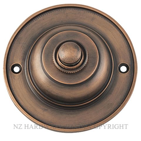 TRADCO 9724 AB BELL PUSH 75MM ANTIQUE BRASS
