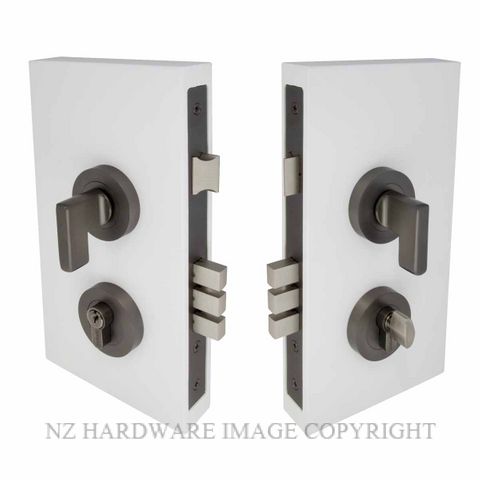 WINDSOR 1364-GN MINI LEVER ENTRANCE LOCK KIT ROUND- 60MM GRAPHITE NICKEL