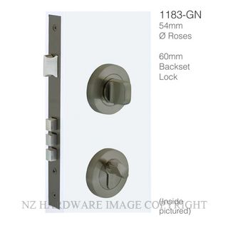 WINDSOR 1183 GN DOUBLE TURN LOCK ROUND 60MM GRAPHITE NICKEL