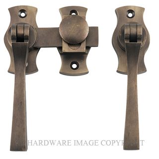 TRADCO 6461 AB FRENCH DOOR FASTENER - SQUARE ANTIQUE BRONZE