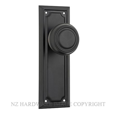 TRADCO 9634 - 9635 EDWARDIAN KNOB ON PLATE MATT BLACK