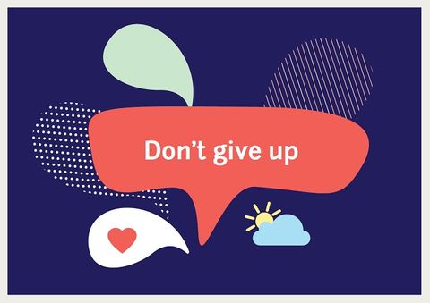 Don't give up postcard