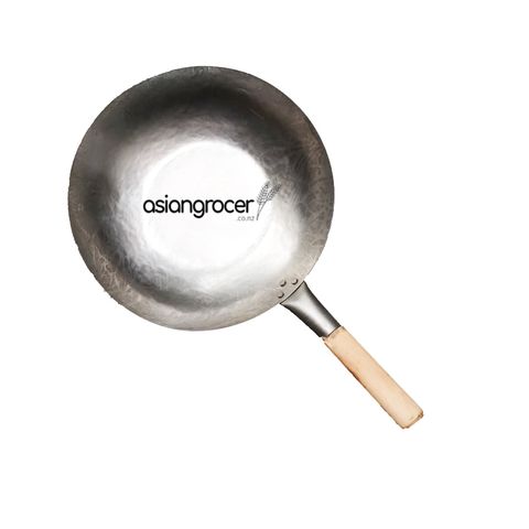 WOK LONG HANDLE FLAT BOTTOM 14IN