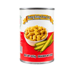 TIGER KING YOUNG BABY CORN CUT 425G