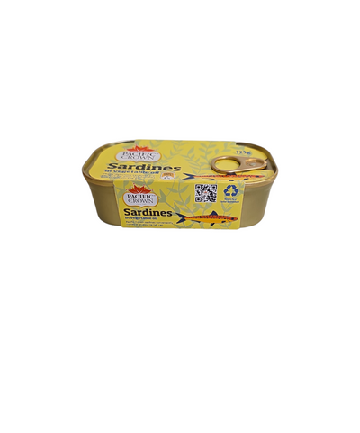 SARDINES IN VEGETABLE OIL PCROWN 125G