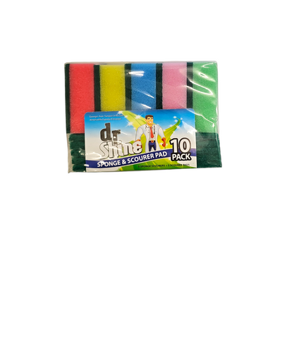 SPONGE & SCOURER PAD DR SHINE 10PK
