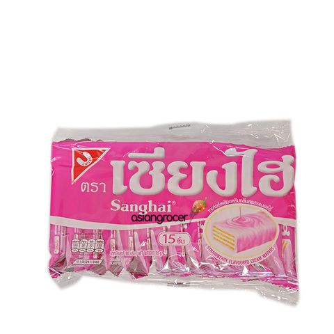 SANGHAI STRAWBERRY CREAM WAFER 12PC