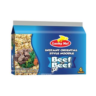 LUCKY ME BEEF INSTANT NOODLES 6/55G