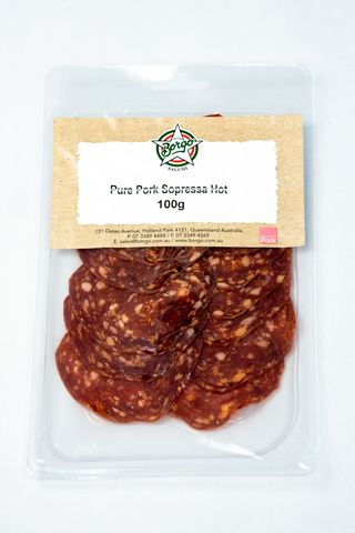 BORGO PURE PORK SOPRESSA HOT 100G 6/12