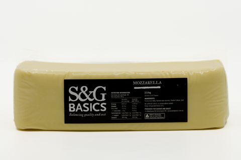 S&G BASICS MOZZARELLA 2.5KG BLOCK