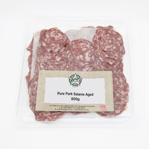 BORGO SLICED PURE PORK SALAME 500G