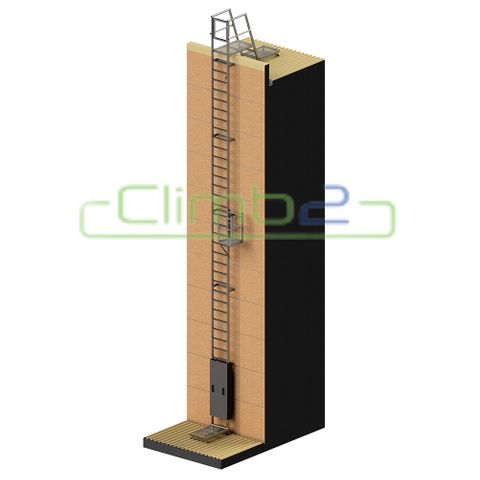 Climb2 Fixed Parapet Ladder 11850mm Kit