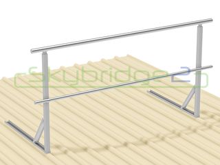Aluminium Handrail Fixed to Metal Roof