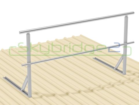 Aluminium Handrail Fixed to Metal Roof