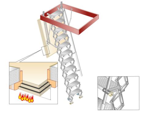 Fire Rated Scissor Stair 700x1200