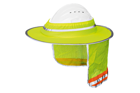 Hard Hat Plastic Brim Fluoro Yellow