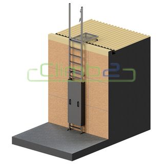 Climb2 Modular Fixed Access Ladder Kit with Lifeline and Lockable Access Door