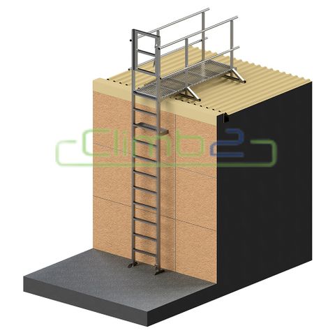 Climb2 Fixed Access Ladder 3450mm Kit