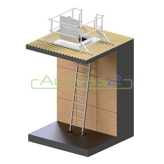 Climb2 Modular Fixed Access Ladder Kit with Lifeline, Retractable Stiles and Lockable Access Door