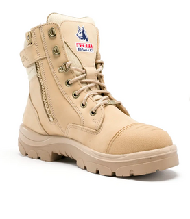 BOOT STEEL BLUE SOUTHERN CROSS ZIP SIDE SAND