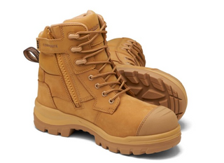 BOOT BLUNDSTONE ROTOFLEX COMPOSITE TOE ZIP WHEAT LACE UP PAIR