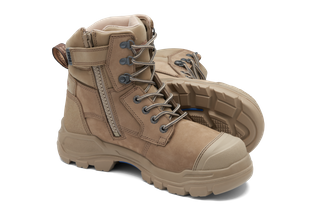 BOOT BLUNDSTONE ROTOFLEX L/U ZIP SIZE SCUFF CAP NITRILE SOLE STONE