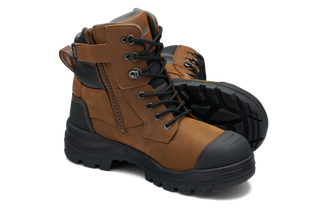 BOOT BLUNDSTONE ROTOFLEX L/U ZIP SIZE SCUFF CAP SADDLE BROWN