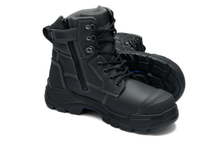 BOOT BLUNDSTONE ROTOFLEX L/U ZIP SIZE SCUFF CAP NITRILE SOLE BLACK