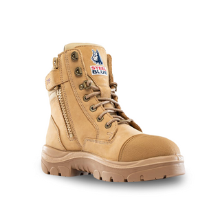 BOOT STEEL BLUE SOUTHERN CROSS ZIP SCUFF LADIES SAND