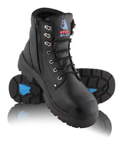 Steel blue cheap zip up boots