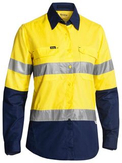 Bisley BL6415T Ripstop Shirt Ladies - Yellow/Navy