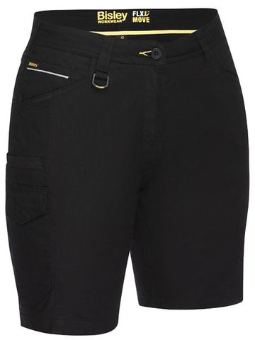 Bisley BSHL1044 Women's Flex and Move Cargo Shorts - Black