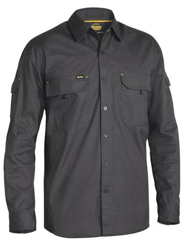 BISLEY BS6414 RIPSTOP CHARCOAL LONG SLEEVE SHIRT