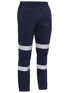 TROUSERS BISLEY ELASTIC WAIST CARGO BIOMOTION TAPED NAVY 82R