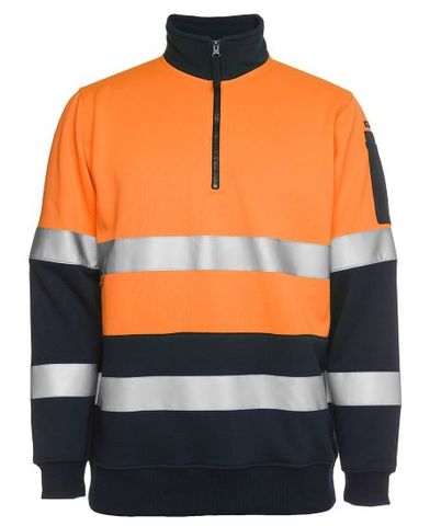 JB'S 6HZFS HI-VIZ FLEECE TAPED ORG/NVY