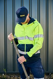 BISLEY BK6819T ZIP HOODIE TAPED YELLOW/NAVY